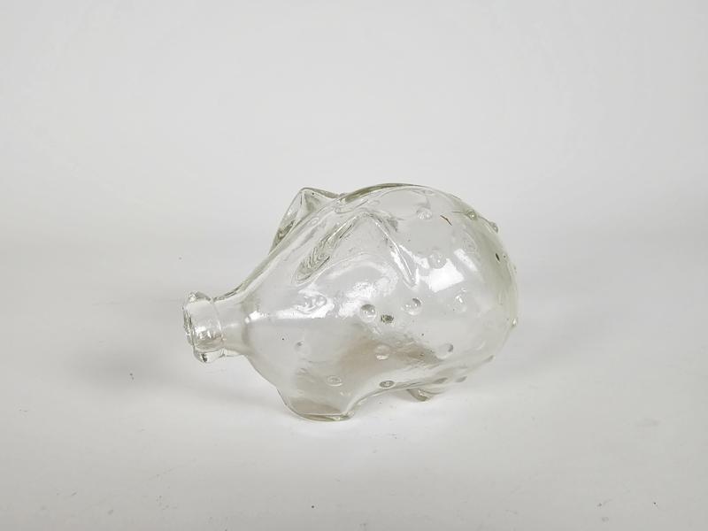 Vintage Sparschwein Glas Transparent 1950er Jahre 1