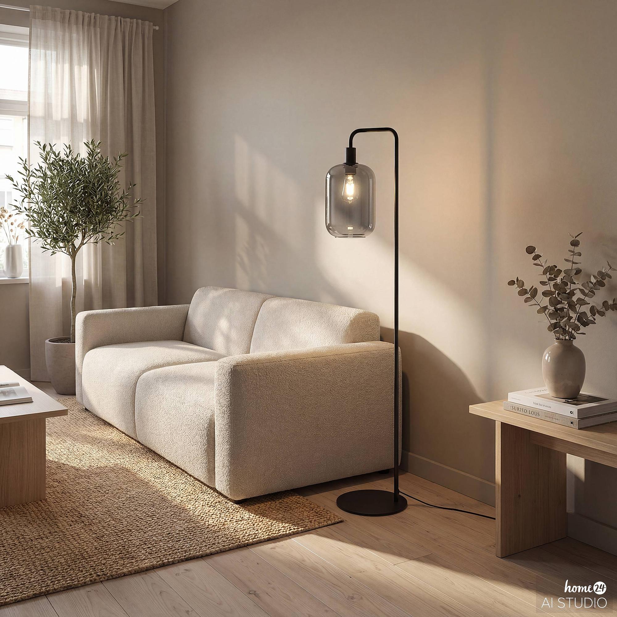 1-Flammig Typ B Mome Stehleuchte Rauchglas Eisen 4