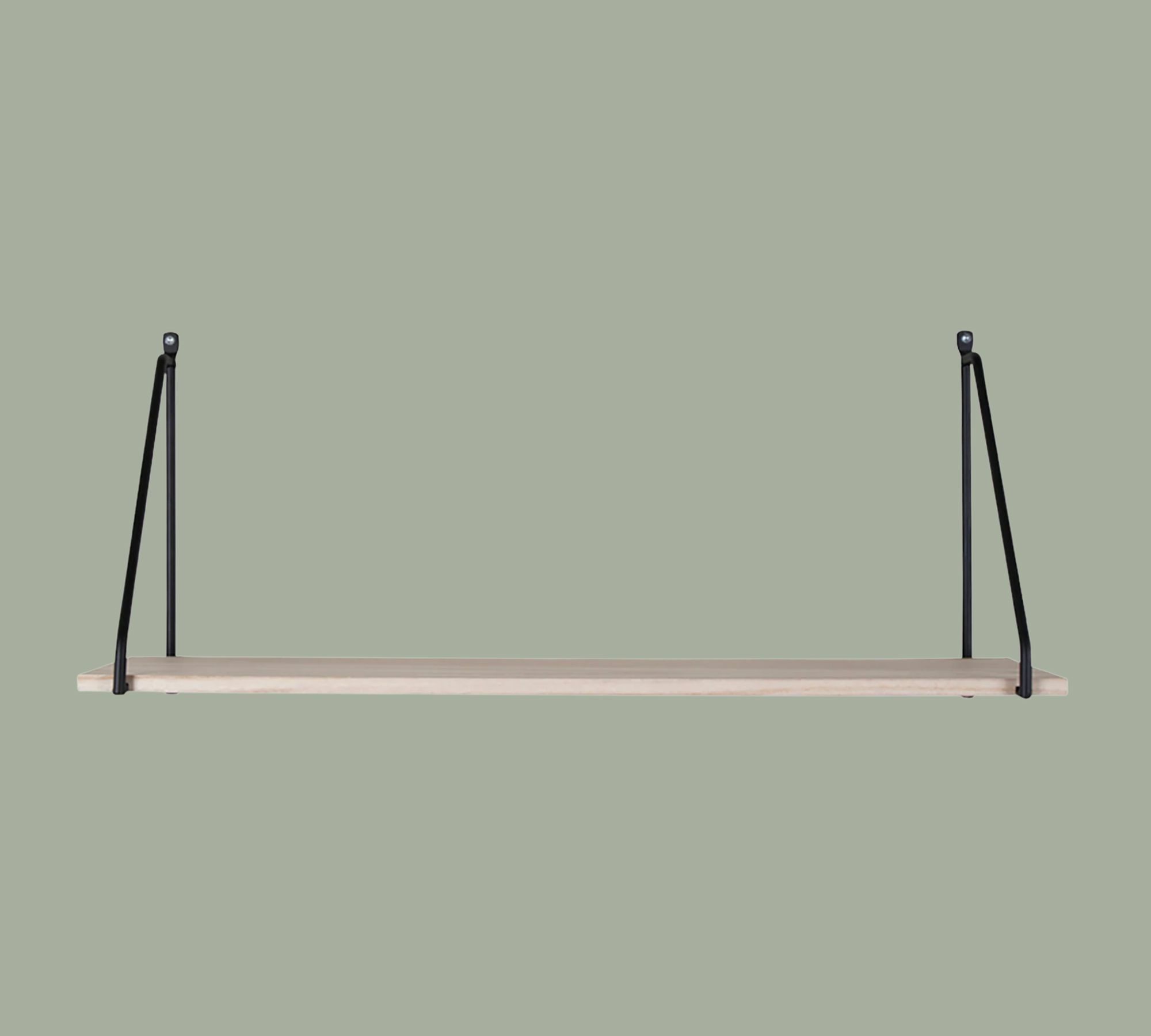 Wall shelf solid wood metal black 0