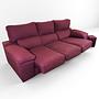 Schlafsofa 3-Sitzer inkl. 2 Hocker Weinrot 1