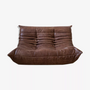 Togo Sofa 2-seater Pull-Up Leather Walnut Brown 0