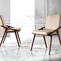 Sedia da pranzo in similpelle beige 1