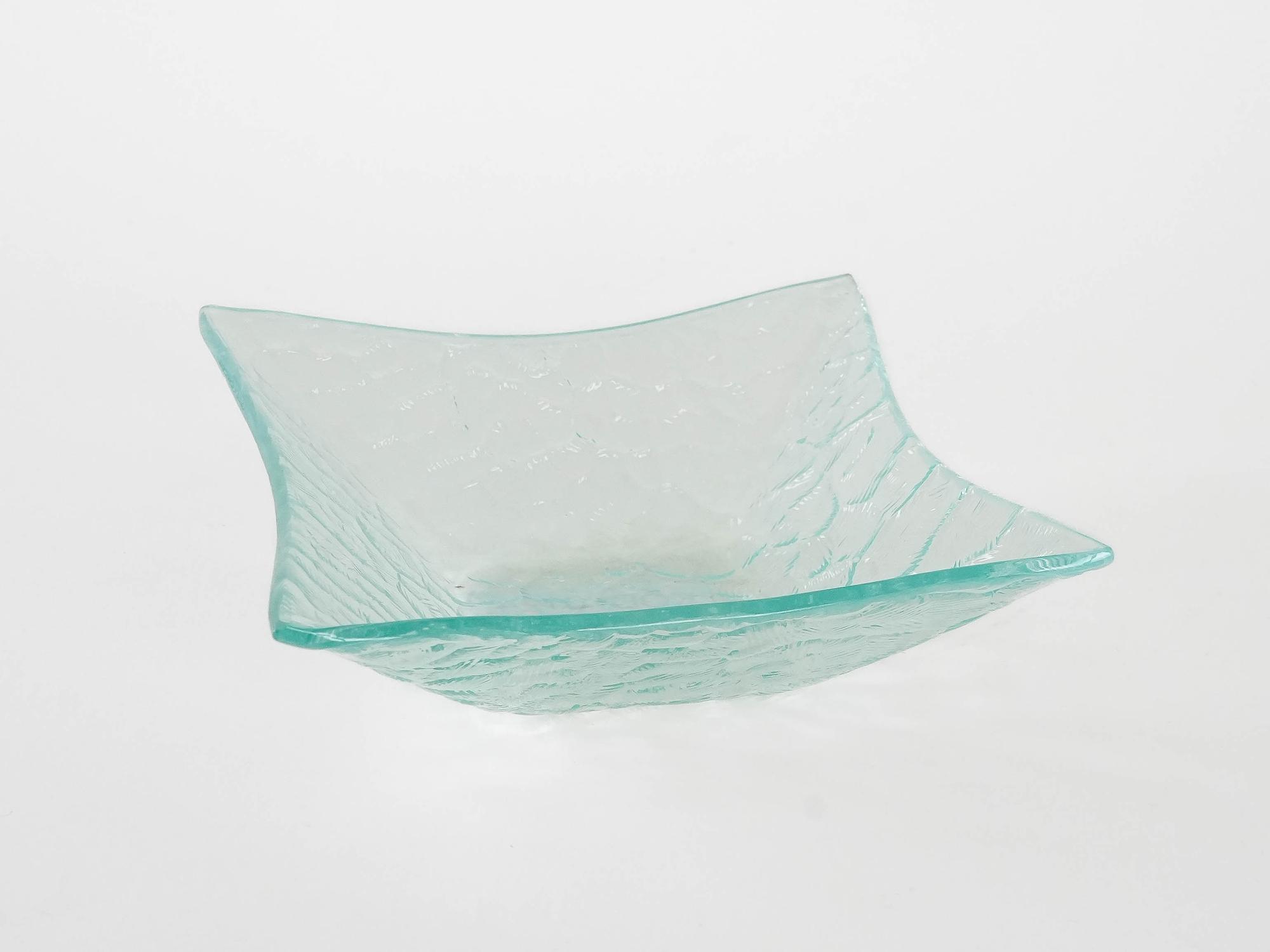 Glass bowl Green Transparent 1970s 4