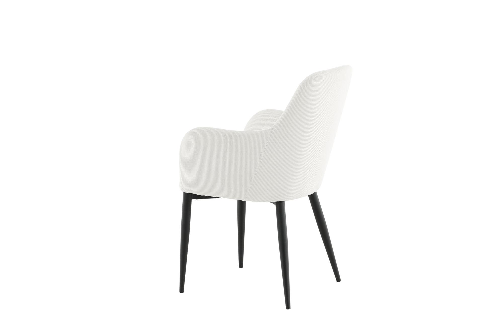 2x Comfort Esszimmerstuhl-Set Samt Schwarz Weiß 5