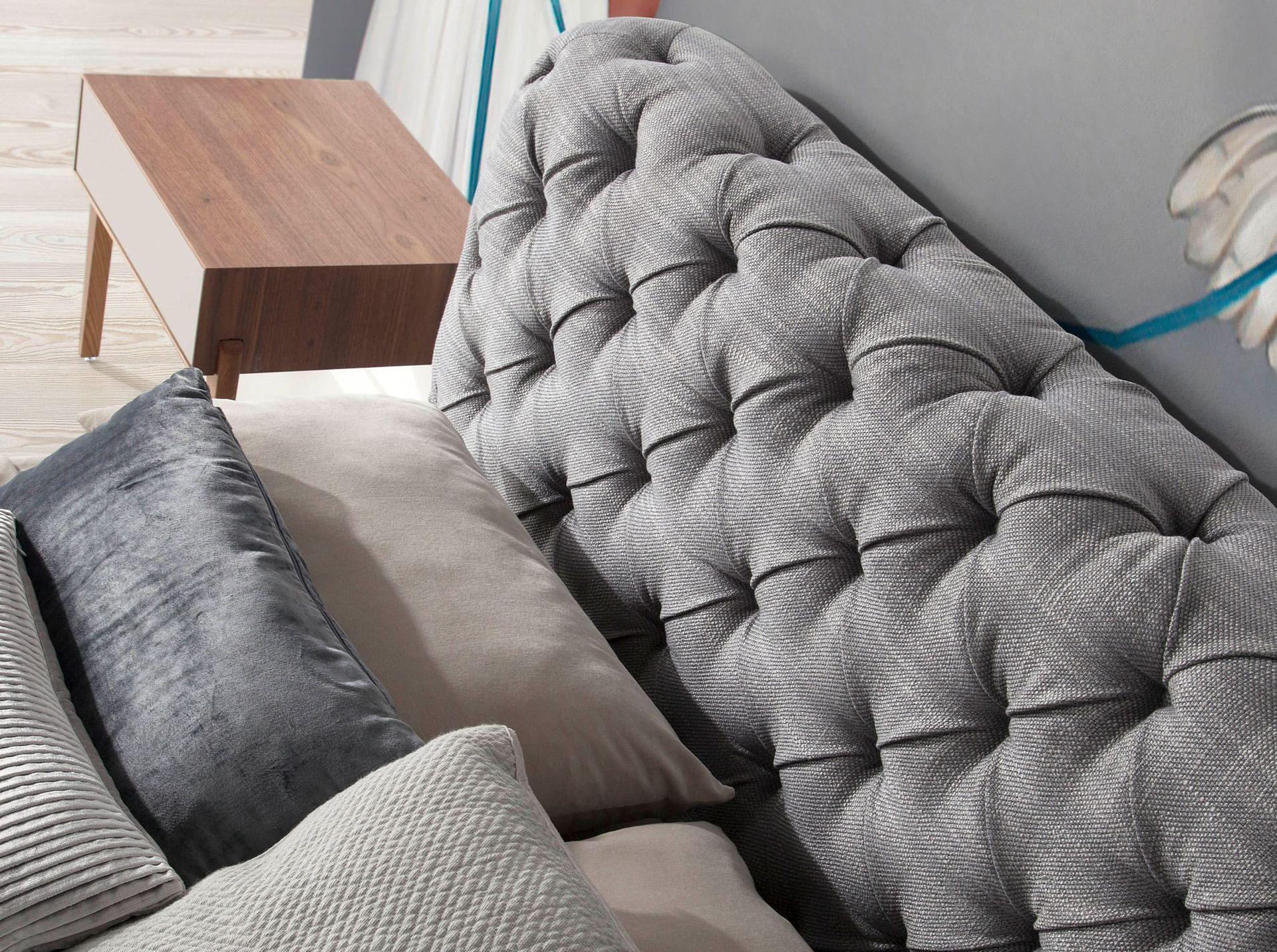 Polsterbett Textil Grau 5
