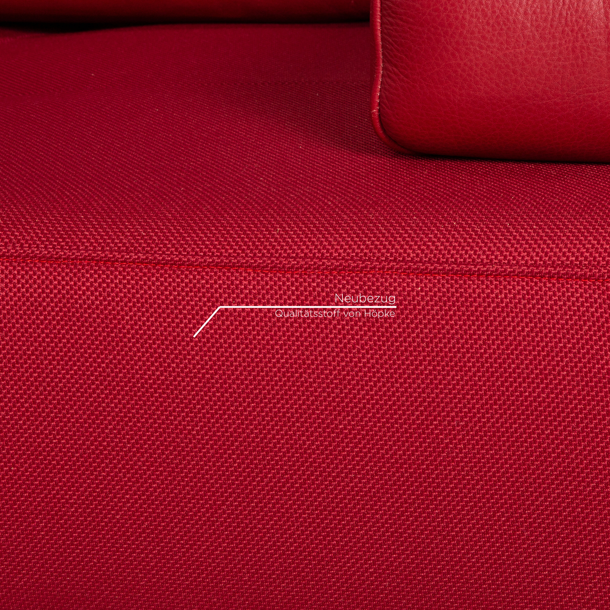Dono Ecksofa Soff Neubezug Rot 6