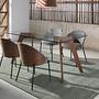 Dining chair textile walnut grey 6