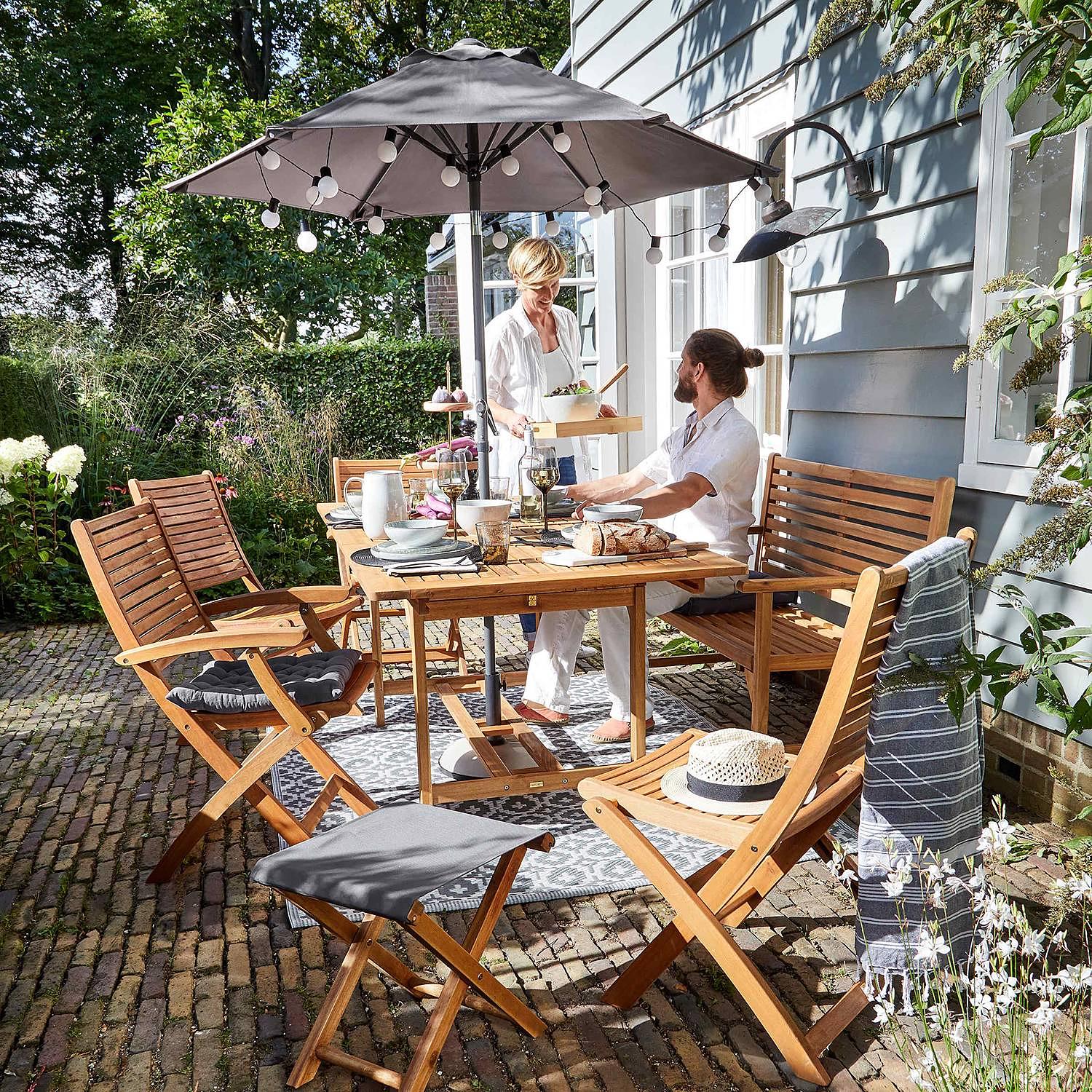Sonnenschirm SIESTA Aluminium Grau 2