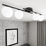 Ceiling Light Cairo 4-Light Steel Opal Glass Black 1