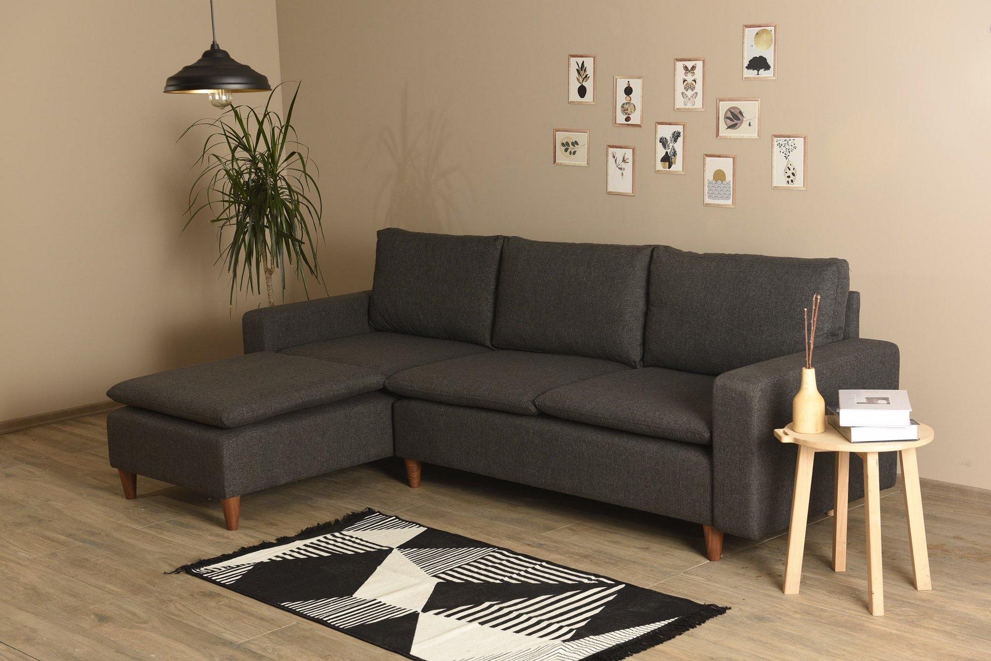 Lungo Ecksofa Dunkelgrau 3