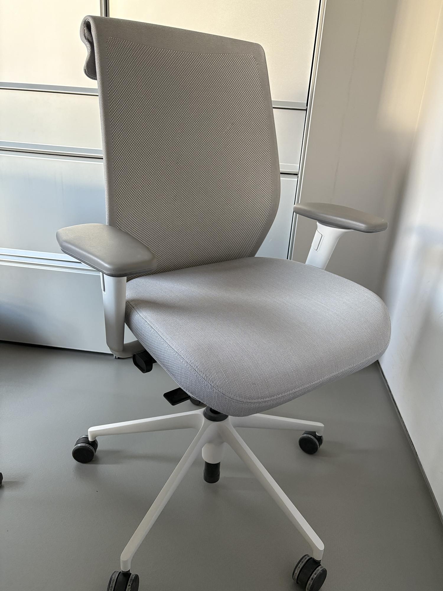 Bürodrehstuhl Aluminium Stoff Grau 1