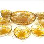 Small Bowl Set 11-Piece Crystal Glass Amber Color 1