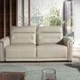 Sofa 3-Sitzer Leder Taupe Grau 2