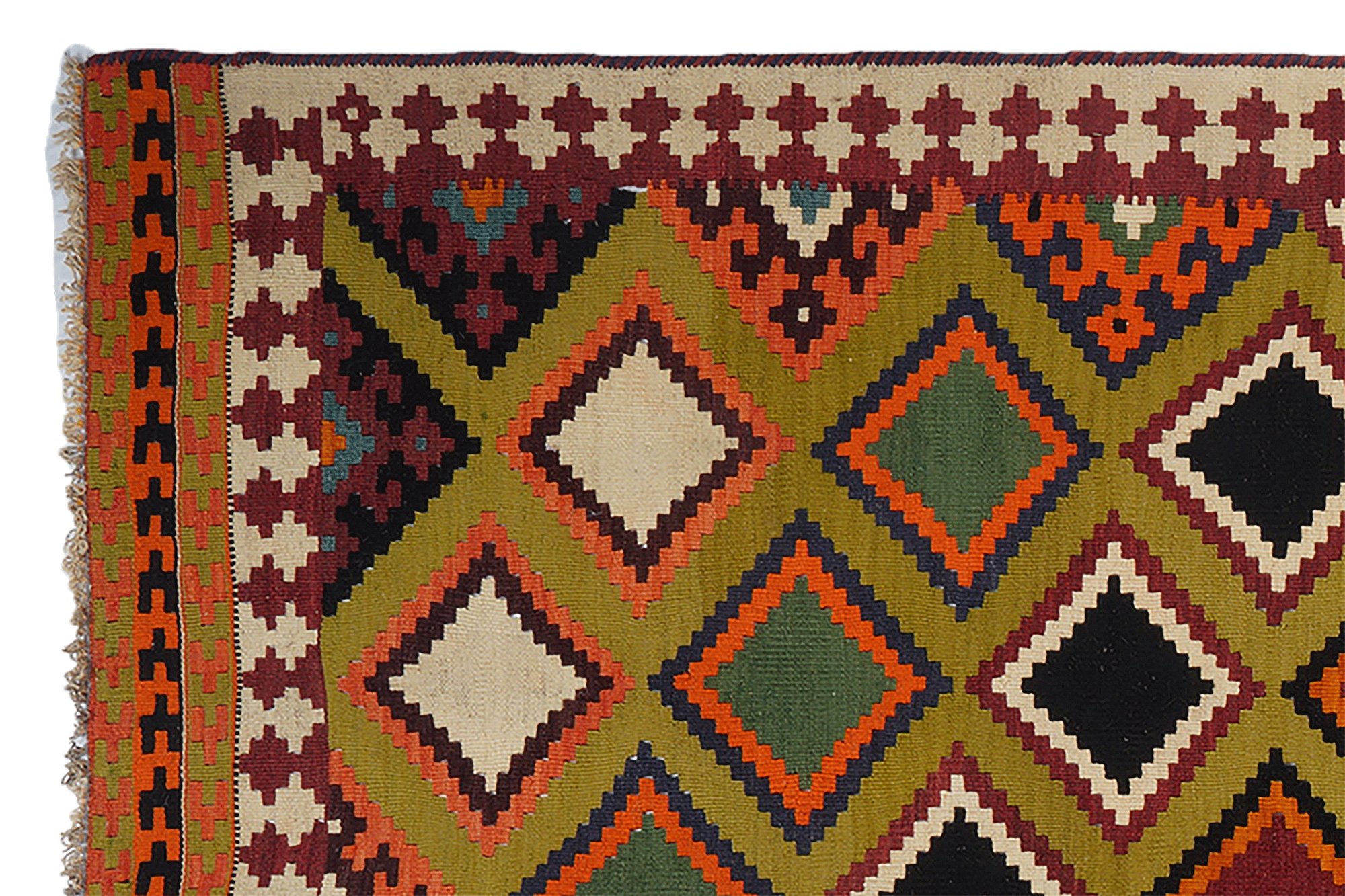 Kelim Gashgai Carpet Old Wool Multicolored 1