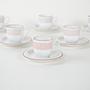 Porcelain cup set White 1980s 3