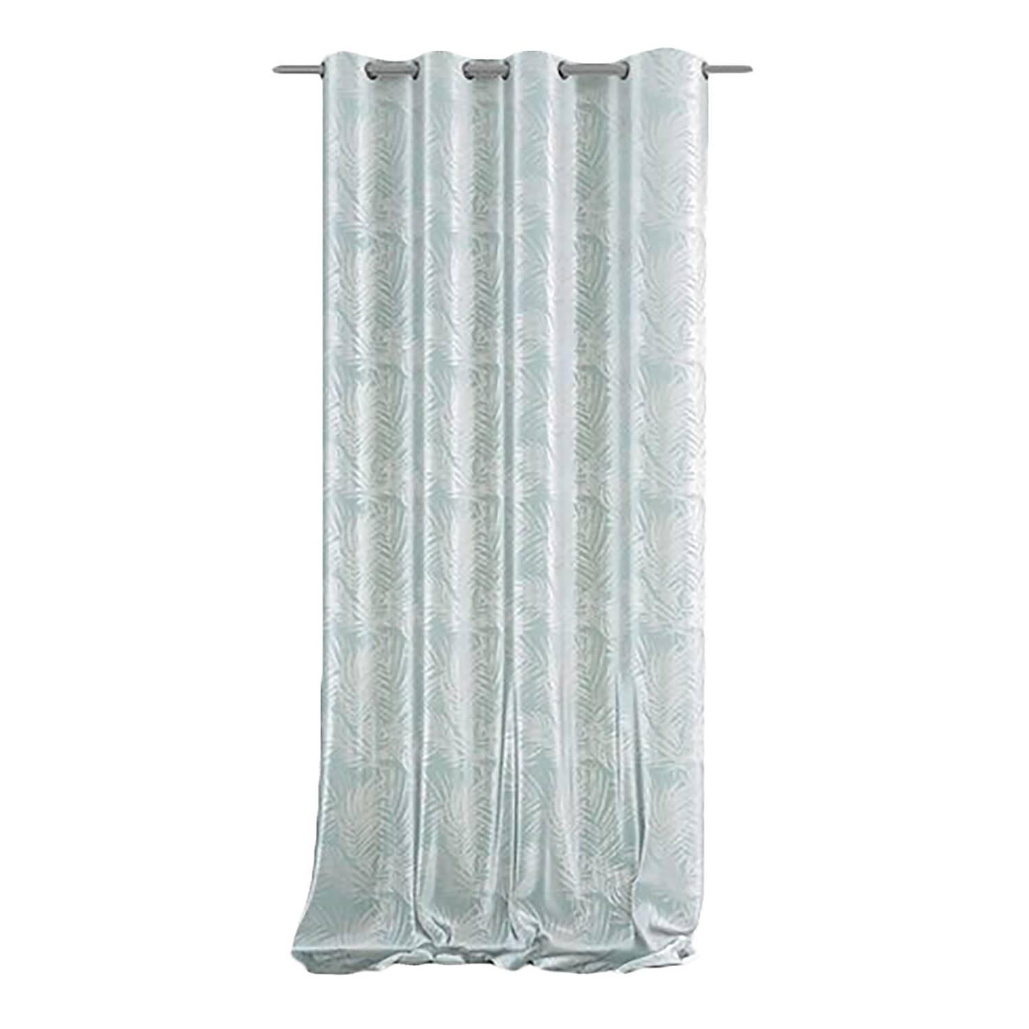 Ösenvorhang Velvet Leaves Polyester Mint 1