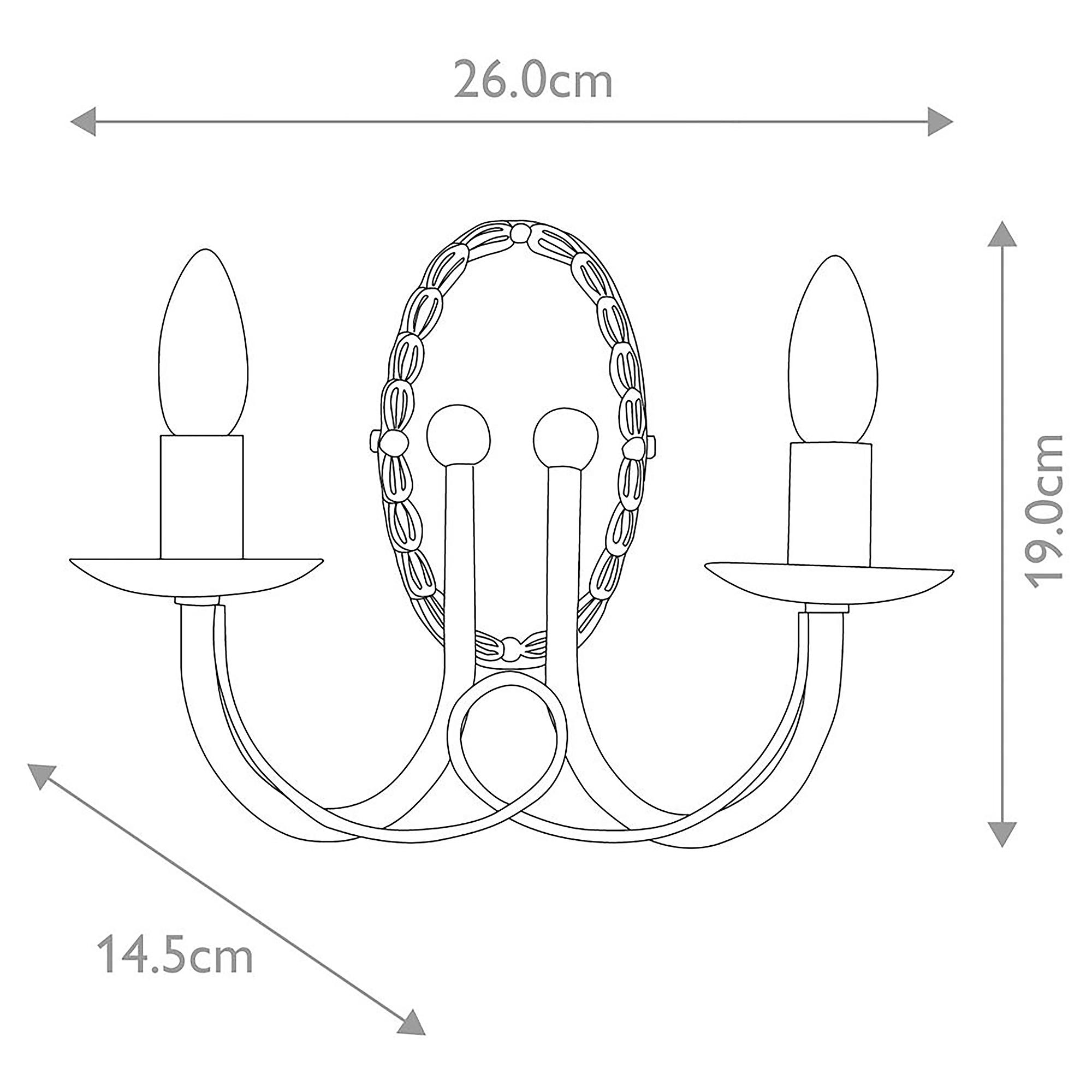 Wall Lamp Minster 2-Light Steel Beige 4