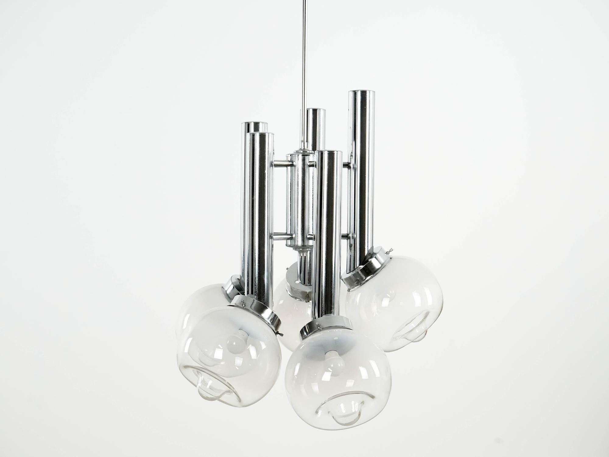 Chandelier White 1970s 2