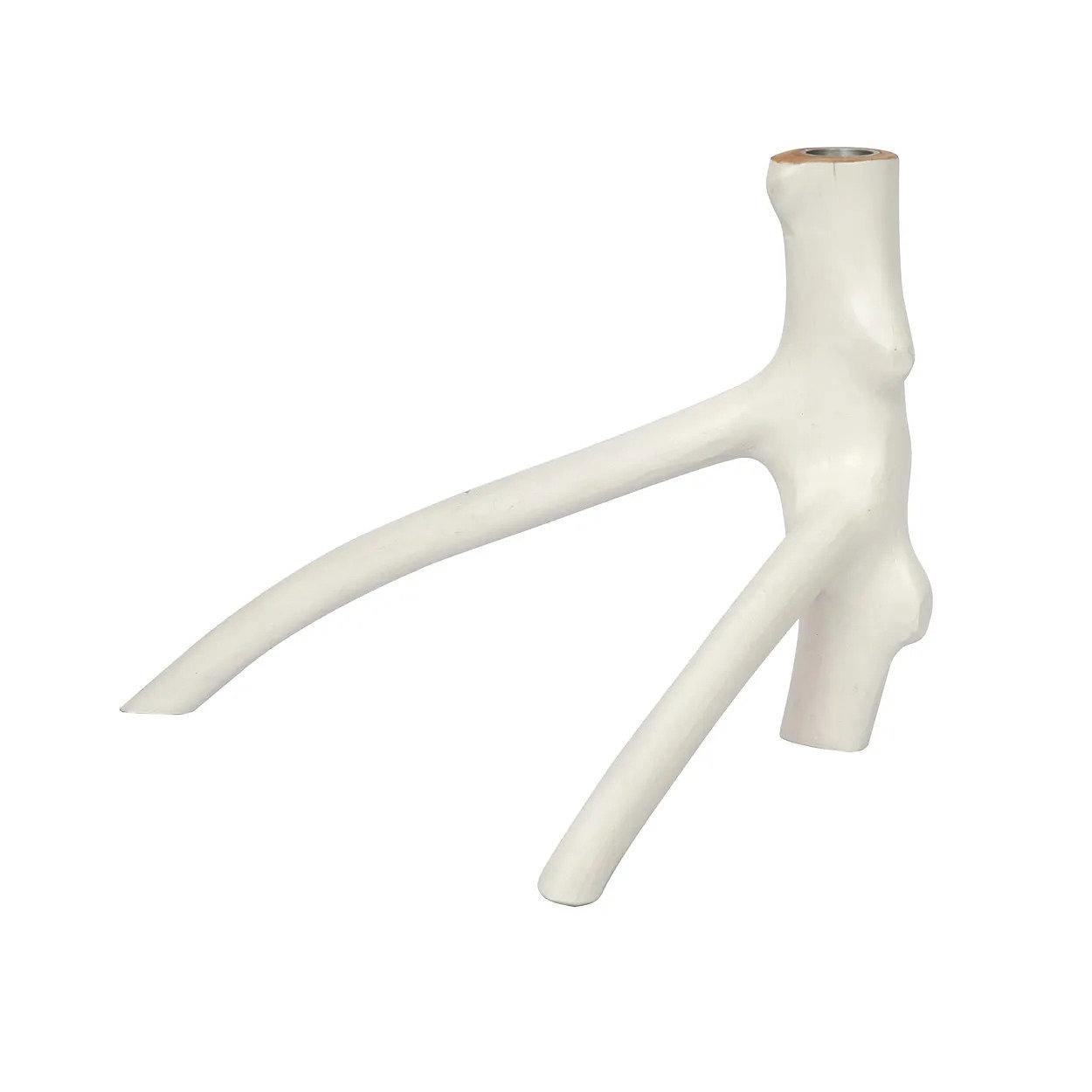 Portacandela Triple Twig Bianco 8