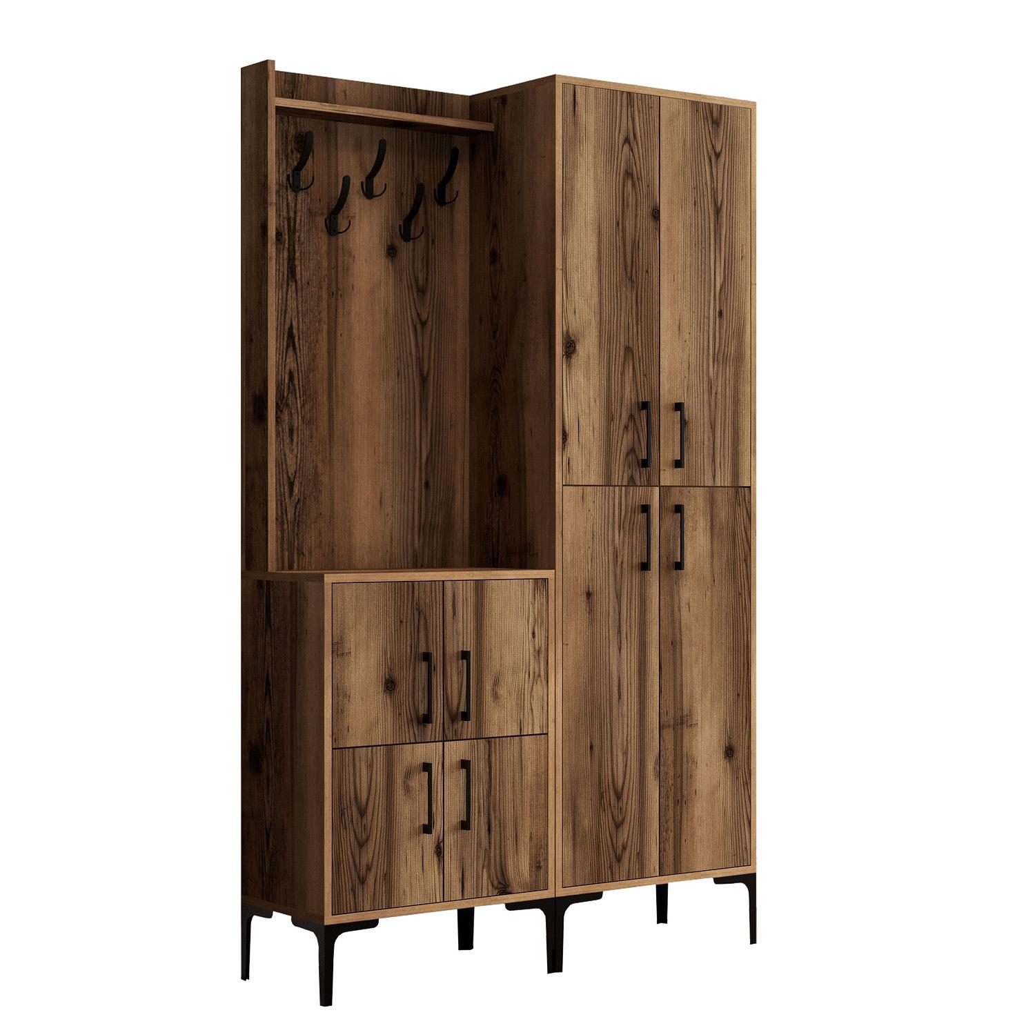 Ana Wardrobe Walnut Brown 120cm x 200cm 4
