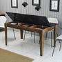 Milan Dining Table Walnut Brown Black 145cm x 75cm 2