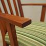Vintage Sedia con braccioli Legno di teak Tessuto Marrone Anni '70 12
