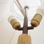 Vintage Tischlampe Keramik Textil Mehrfarbig 1970er Jahre 10