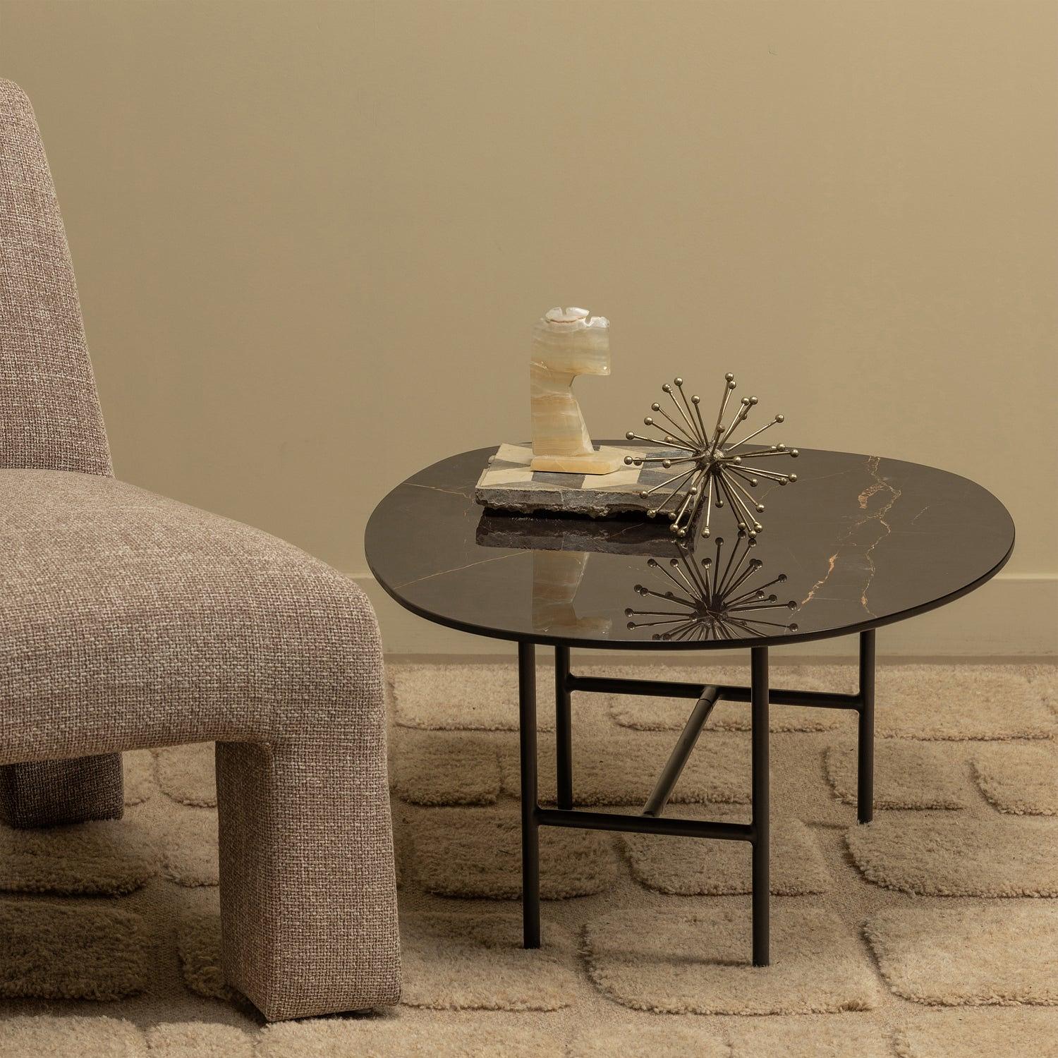 Vajen Couchtisch Marmoroptik Schwarz 1