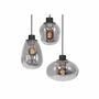 Pendant light 3-bulb glass aluminum black 0