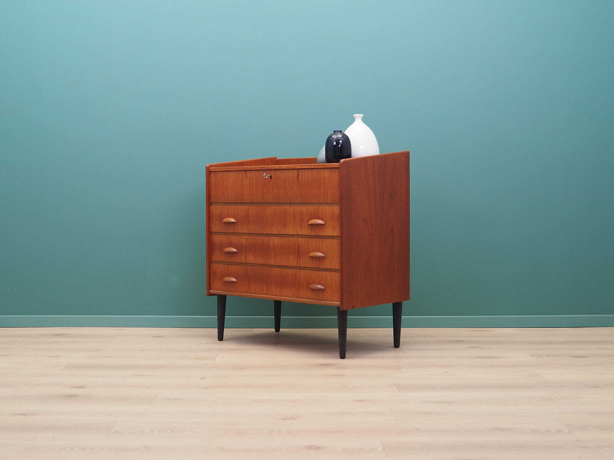 Vintage Schminktisch Teakholz Braun 1960er Jahre 2