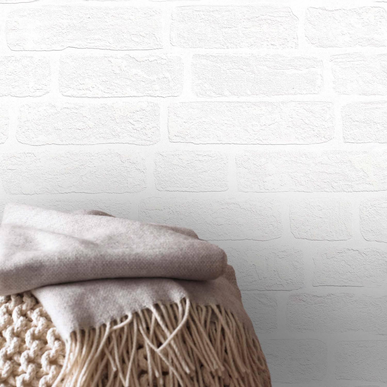 Vliestapete Steine Vlies Weiß 2