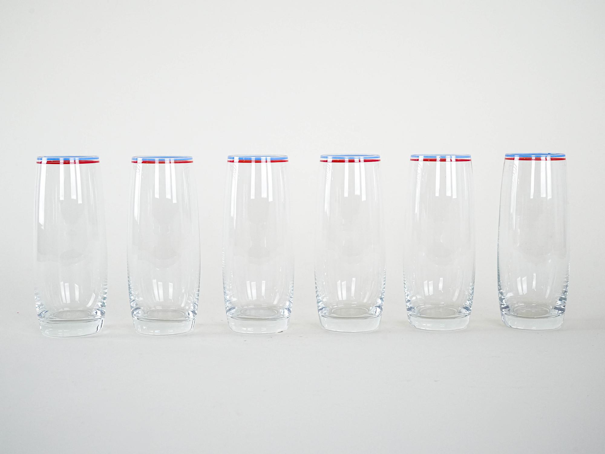 Glasses Set of 6 Transparent 1970s 3