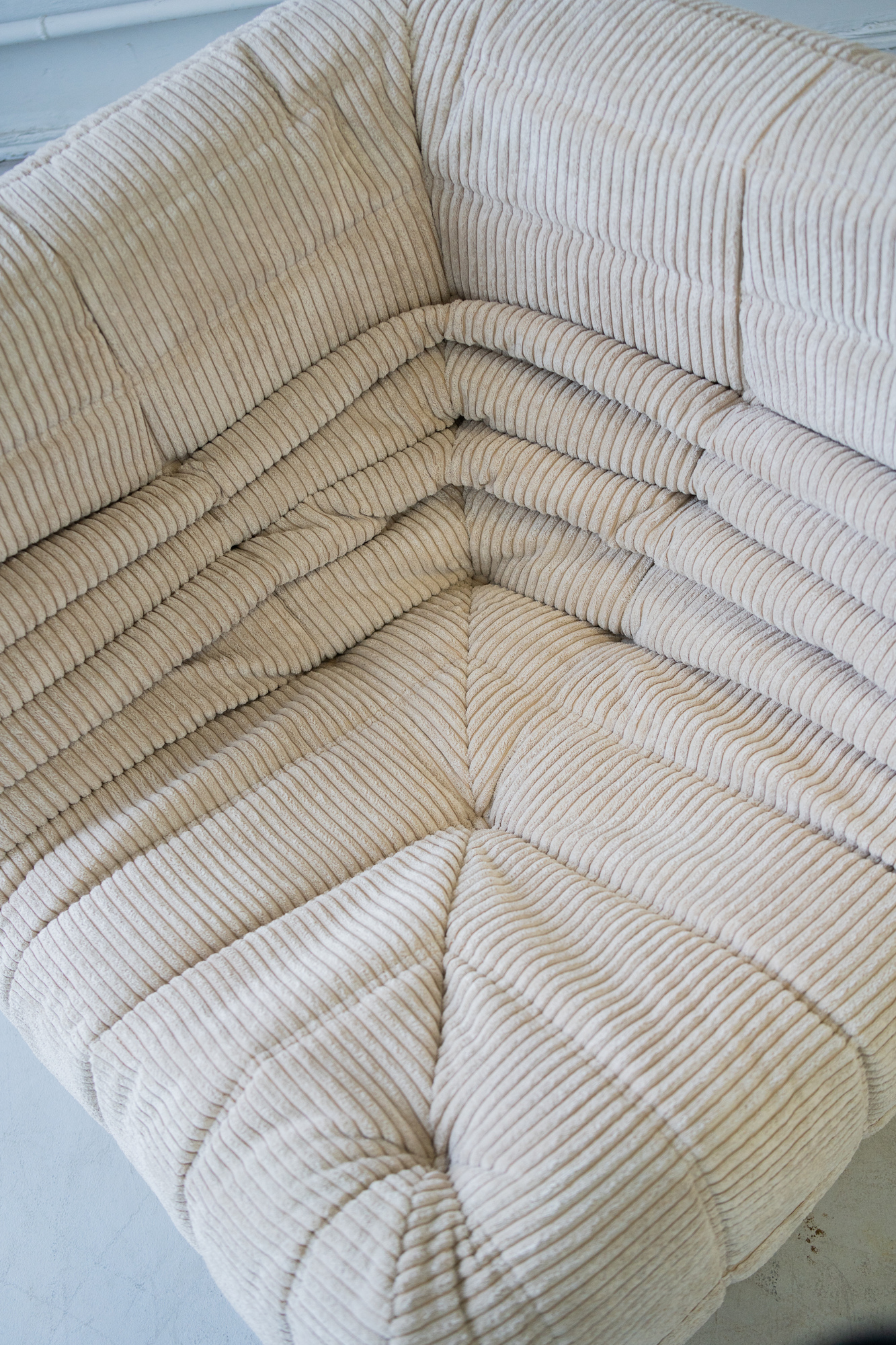 Togo Ecksofa Cord Beige 9