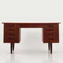 Vintage Desk Teak Wood Brown 1970s 1