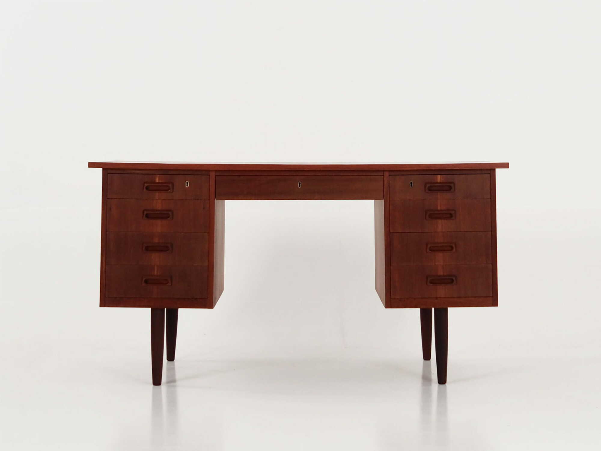 Vintage Schreibtisch Teakholz Braun 1970er Jahre 1