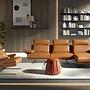 Caldera orange leather pouffe 3