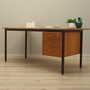 Vintage Schreibtisch Eschenholz Metall Braun 1970er Jahre 3