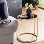 Beistelltisch Glas Metall Schwarz Gold 4