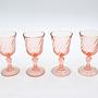 4x Vintage Trinkglas Rosa 1980er Jahre 4