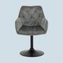 2x Armchair tufted velvet grey 1