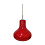 Vintage Hängelampe Glas Rot 0