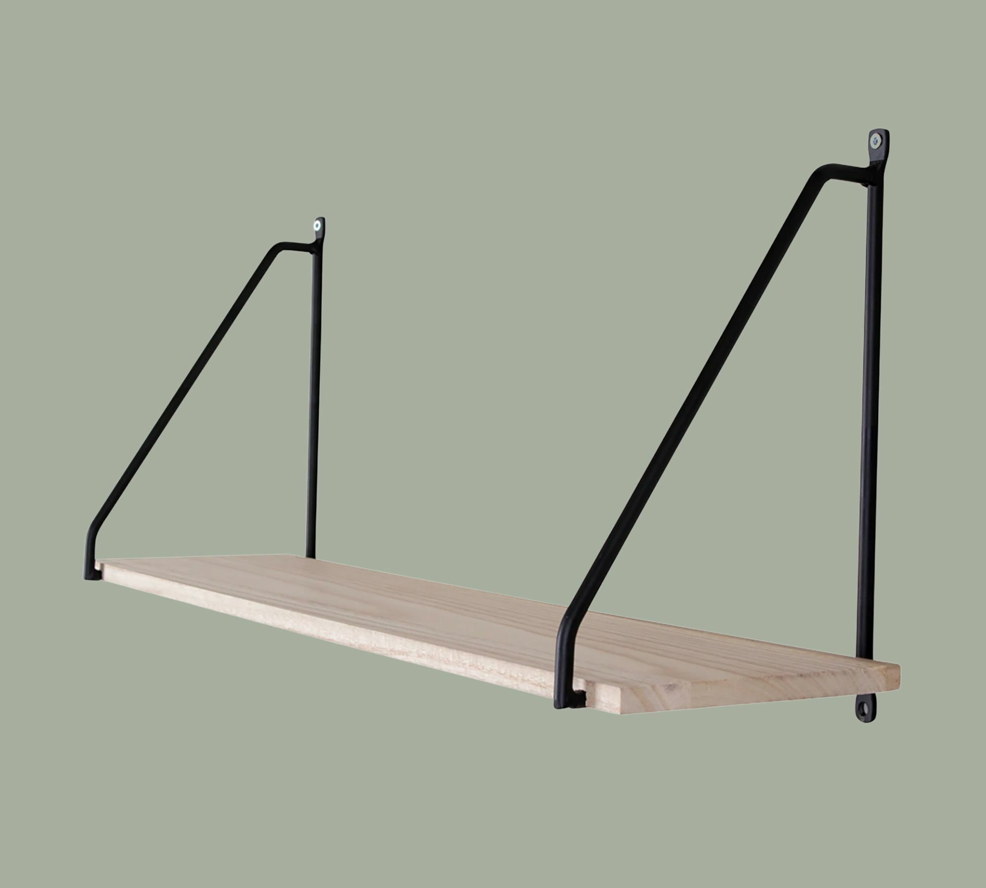 Wall shelf solid wood metal black 1