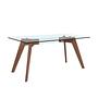 1031 Rectangular dining table wood veneer glass 0