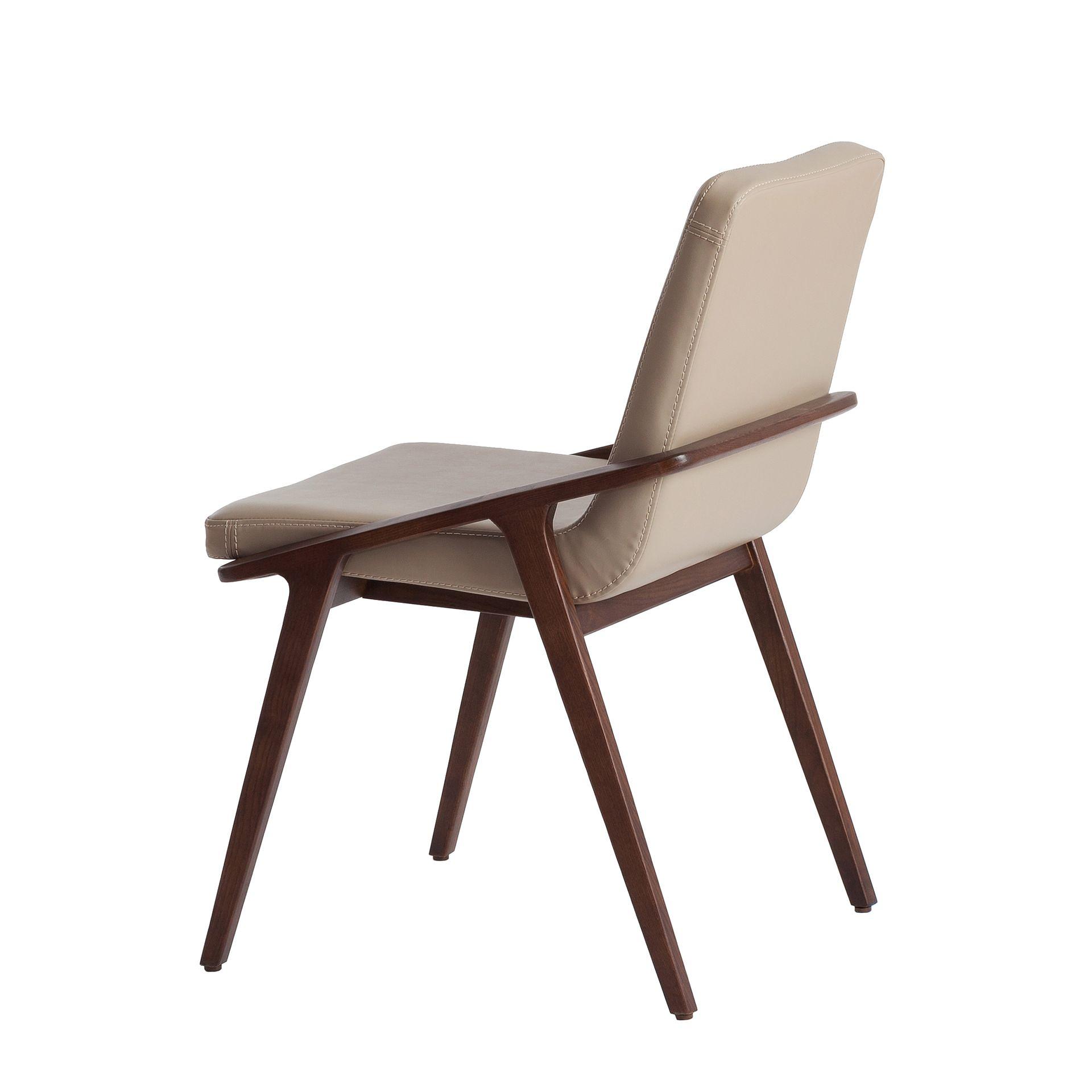 Dining chair faux leather beige 4