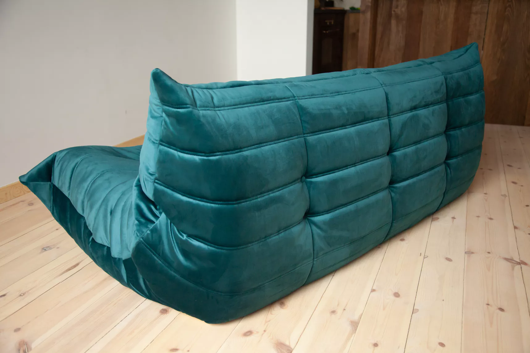 Togo Sofa 3-seater velvet petrol 4