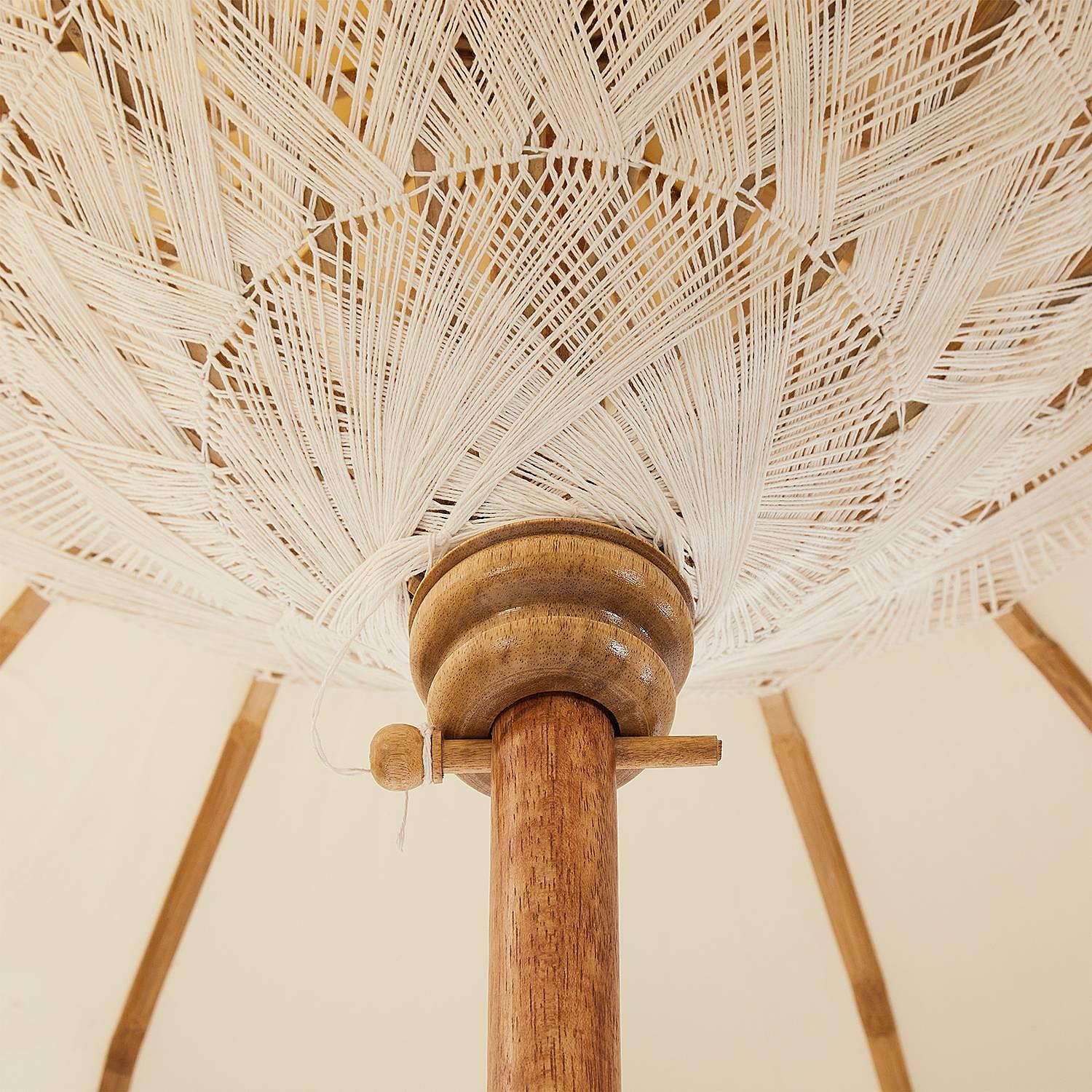 Parasol MACRAMÉ Cotton Mango wood 180 cm 4