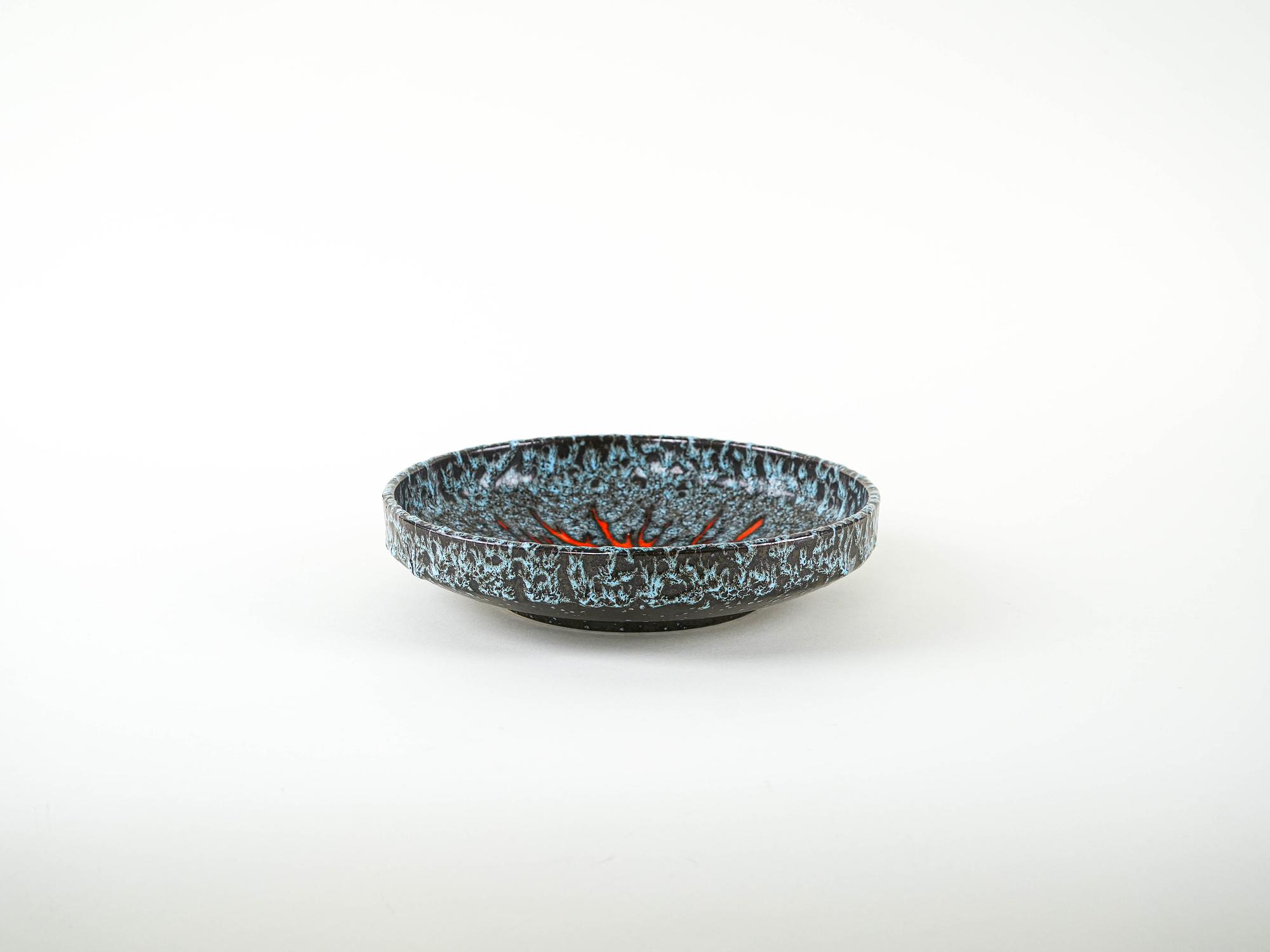 Piatto decorativo in ceramica turchese anni '60 2