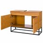 Waschbeckenunterschrank Stahl Holz Eiche 2
