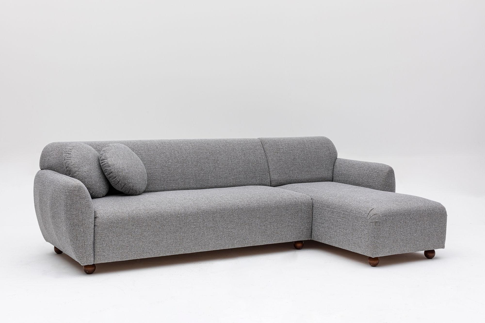Eddy Ecksofa Rechts Hellgrau 6