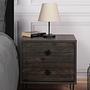 Luna Nightstand Wood Veneer Dark Brown 1